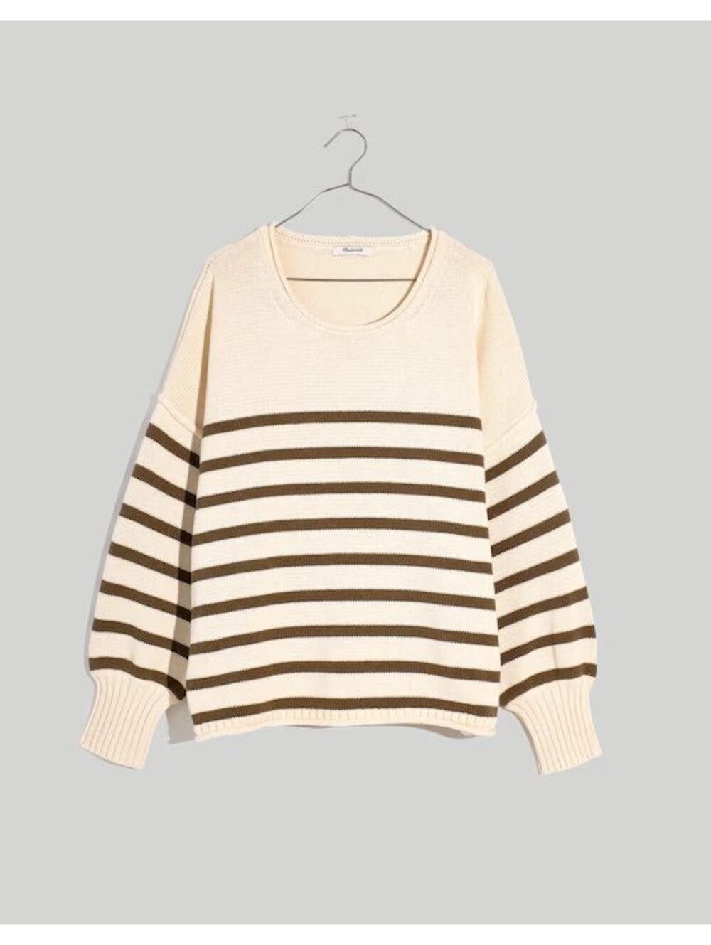 MADEWELL | Striped Rolled Neck Conway Pullover Sweater in Distant Surplus XS